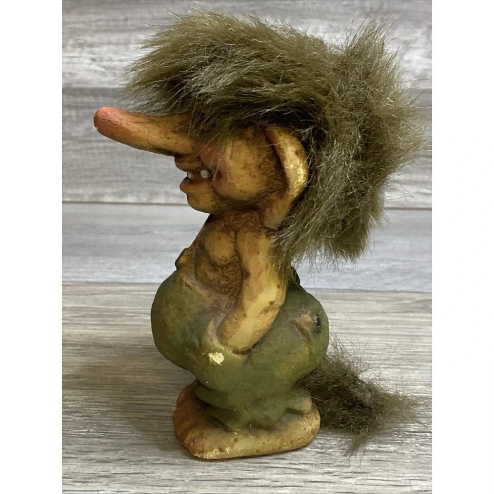 VTG Nyform Troll Boy Hands in Pockets Norwegian Folklore Collectible Brown‎ Hair